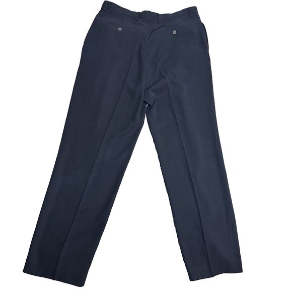 Tommy‎ Bahama Men’s Silk Pleated Dress Pants 36 Navy Black Textured Relaxed Fit - Picture 2 of 12
